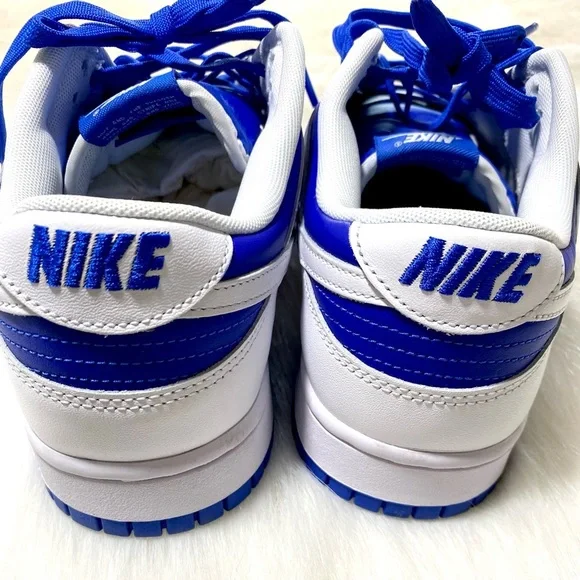 Nike Dunk Lows Sneakers Blue White Racer Low Dunks Leather Mens - Picture 8 of 9
